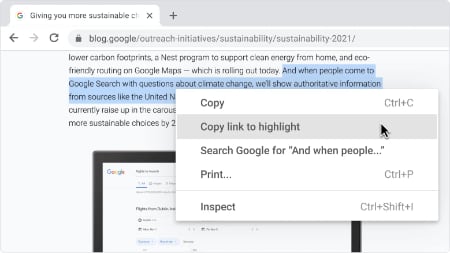 Copy Link to Highlight